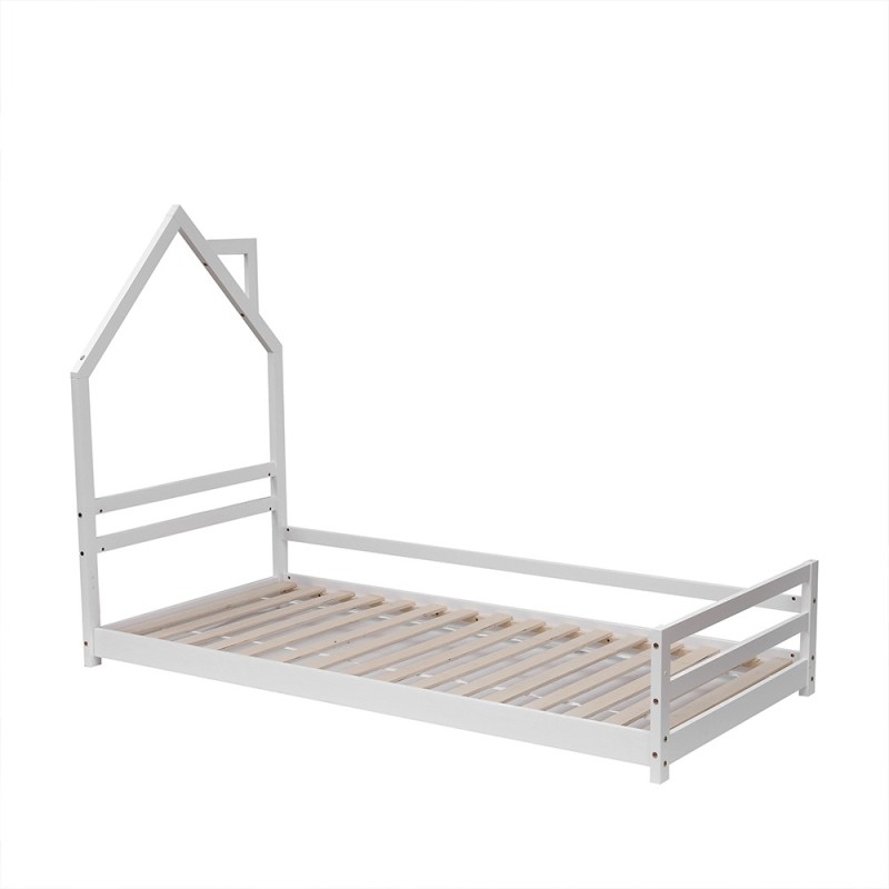 Pat pentru copii Kallithea, lemn, alb, 90 X 200 cm, MIBK000005-WH