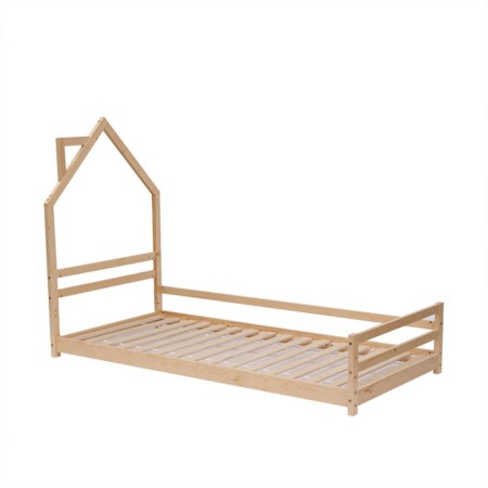 Pat pentru copii Kallithea, lemn, natural, 90 X 200 cm, MIBK000005-WOOD