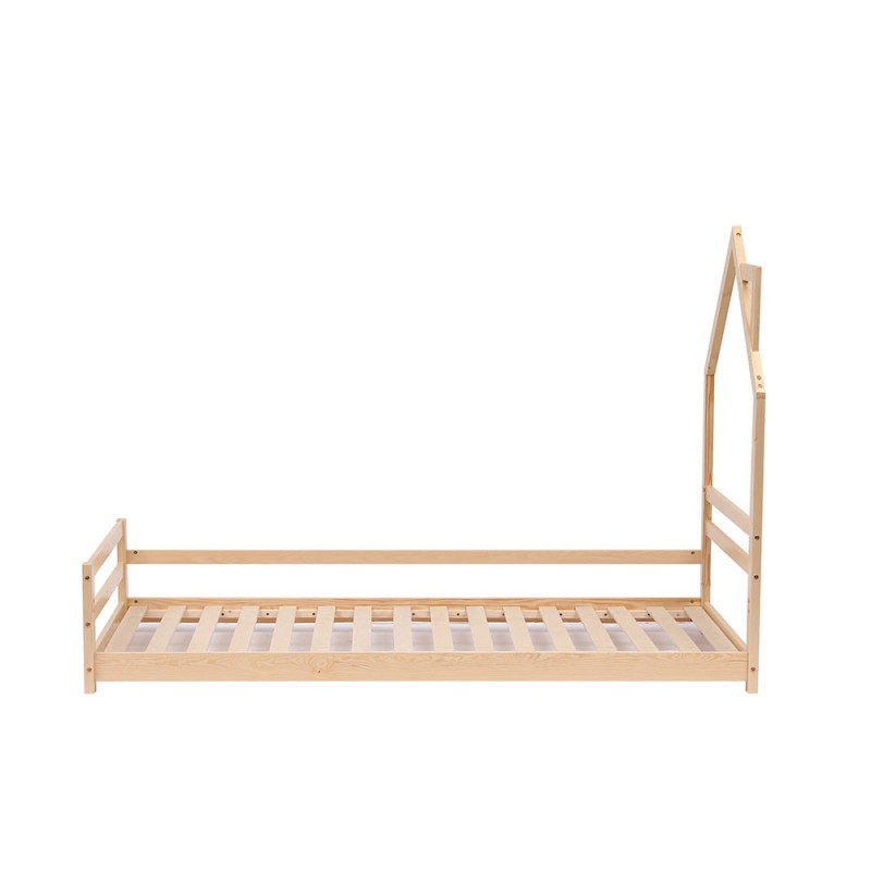 Pat pentru copii Kallithea, lemn, natural, 90 X 200 cm, MIBK000005-WOOD