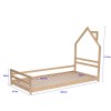 Pat pentru copii Kallithea, lemn, natural, 90 X 200 cm, MIBK000005-WOOD