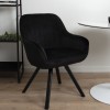 Scaun dining rotativ Madrid, metal, poliester, negru, H.81 cm, MIFU000003-BK