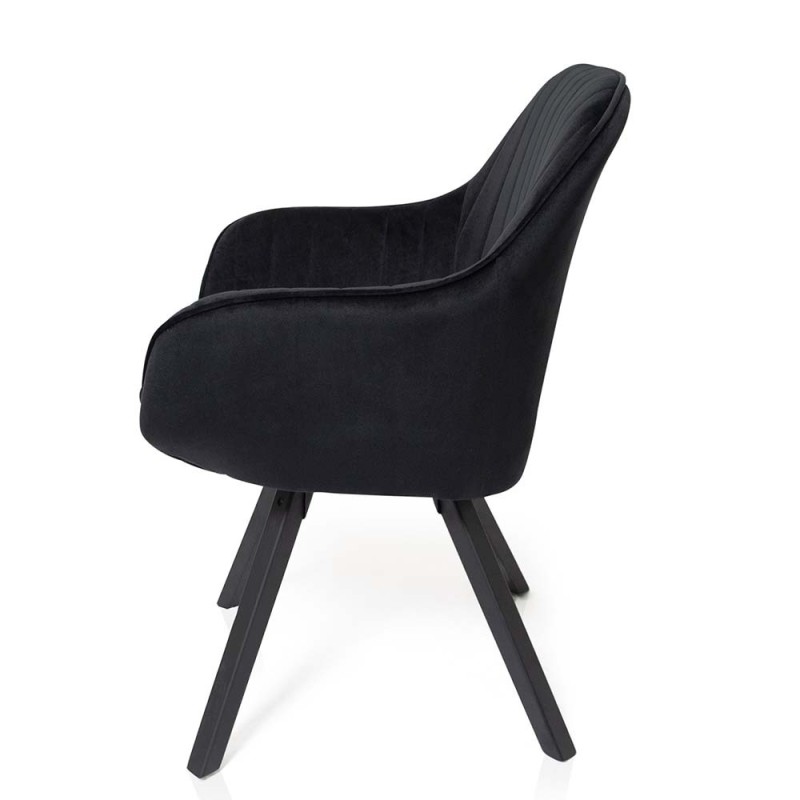 Scaun dining rotativ Madrid, metal, poliester, negru, H.81 cm, MIFU000003-BK