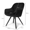 Scaun dining rotativ Madrid, metal, poliester, negru, H.81 cm, MIFU000003-BK