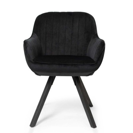 Scaun dining rotativ Madrid, metal, poliester, negru, H.81 cm, MIFU000003-BK