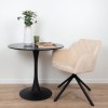 Masa dining Praga, metal, MDF melaminat, neagra, D.80 cm, MIFU000007-BK