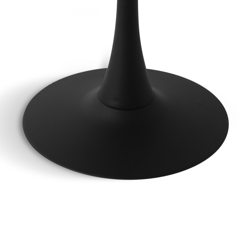 Masa dining Praga, metal, MDF melaminat, neagra, D.80 cm, MIFU000007-BK
