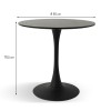 Masa dining Praga, metal, MDF melaminat, neagra, D.80 cm, MIFU000007-BK