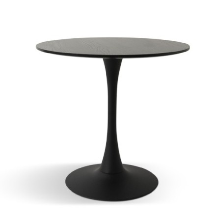 Masa dining Praga, metal, MDF melaminat, neagra, D.80 cm, MIFU000007-BK