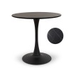 Masa dining Praga, metal, MDF melaminat, aspect marmura, neagra, D.80 cm, MIFU000007-BKBR
