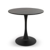 Masa dining Praga, metal, MDF melaminat, aspect marmura, neagra, D.80 cm, MIFU000007-BKBR