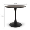 Masa dining Praga, metal, MDF melaminat, aspect marmura, neagra, D.80 cm, MIFU000007-BKBR