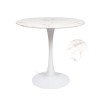 Masa dining Praga, metal, MDF melaminat, aspect marmura, alba, D.80 cm, MIFU000007-BKWH