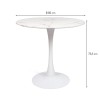Masa dining Praga, metal, MDF melaminat, aspect marmura, alba, D.80 cm, MIFU000007-BKWH