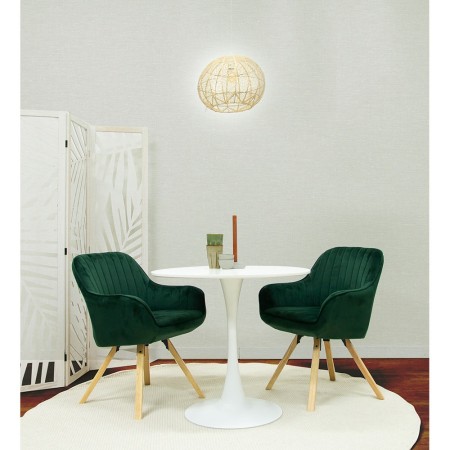 Masa dining Praga, metal, MDF melaminat, alba, D.80 cm, MIFU000007-WH