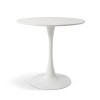 Masa dining Praga, metal, MDF melaminat, alba, D.80 cm, MIFU000007-WH