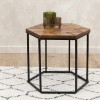 Masuta laterala Helsinki, metal, lemn de salcam, natural, L.50 cm, MIFU000014-BKBR