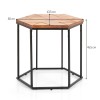 Masuta laterala Helsinki, metal, lemn de salcam, natural, L.50 cm, MIFU000014-BKBR