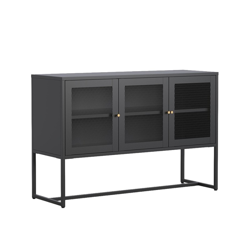 Comoda Athens, metal, negru, L.120 cm, MIFU000025-BK
