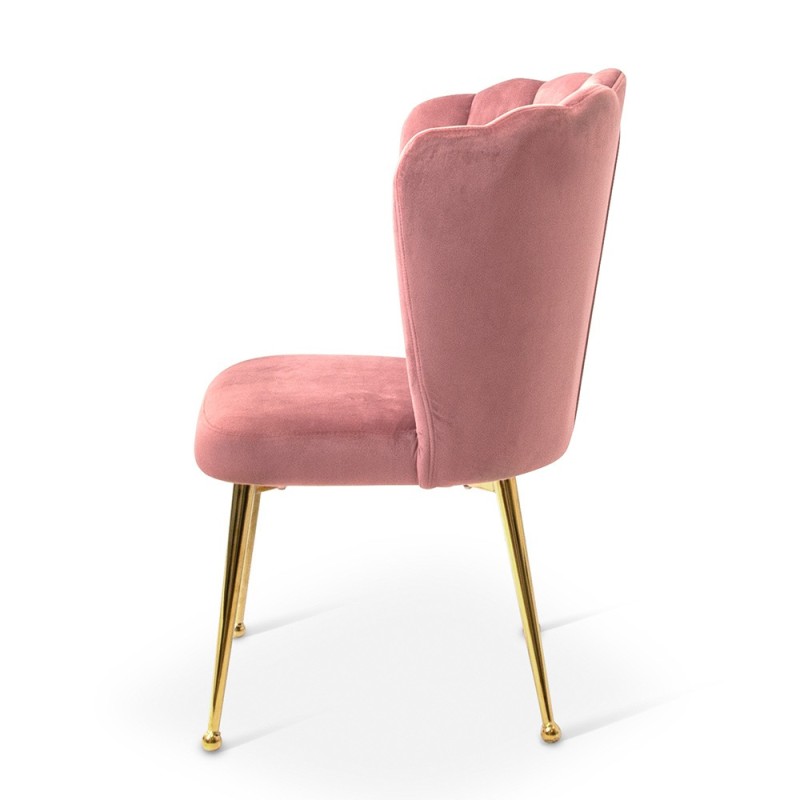 Scaun dining Vienna Rosa, metal, catifea, roz, H.92 cm, MIFU000002-RSE