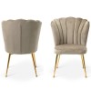 Scaun dining Vienna, metal, poliester, auriu/taupe, H.92 cm, MIFU000029-TP