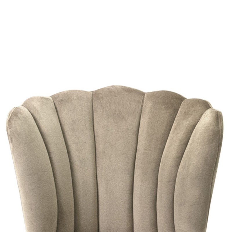 Scaun dining Vienna, metal, poliester, auriu/taupe, H.92 cm, MIFU000029-TP