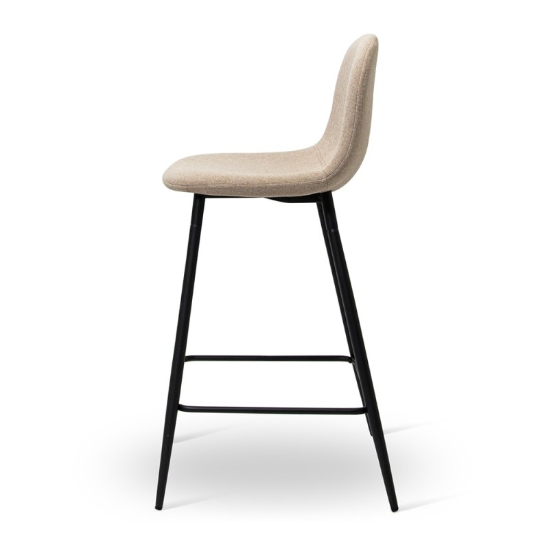 Scaun bar Milan, metal, material textil, bej, H.94 cm, MIFU000034-BG