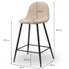 Scaun bar Milan, metal, material textil, bej, H.94 cm, MIFU000034-BG