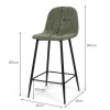 Scaun bar Milan, metal, poliester, verde, H.94 cm, MIFU000034-GR