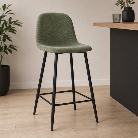 Scaun bar Milan, metal, poliester, verde, H.94 cm, MIFU000034-GR