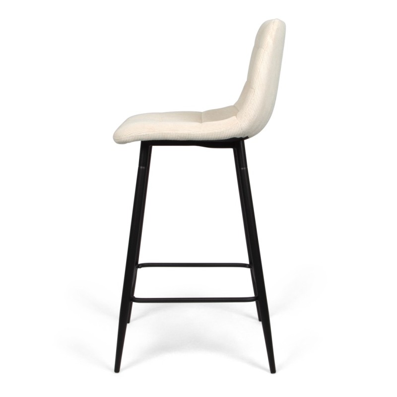 Scaun bar Berlin, metal, material reiat, bej, H.95 cm, MIFU000035-BG
