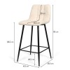 Scaun bar Berlin, metal, material reiat, bej, H.95 cm, MIFU000035-BG