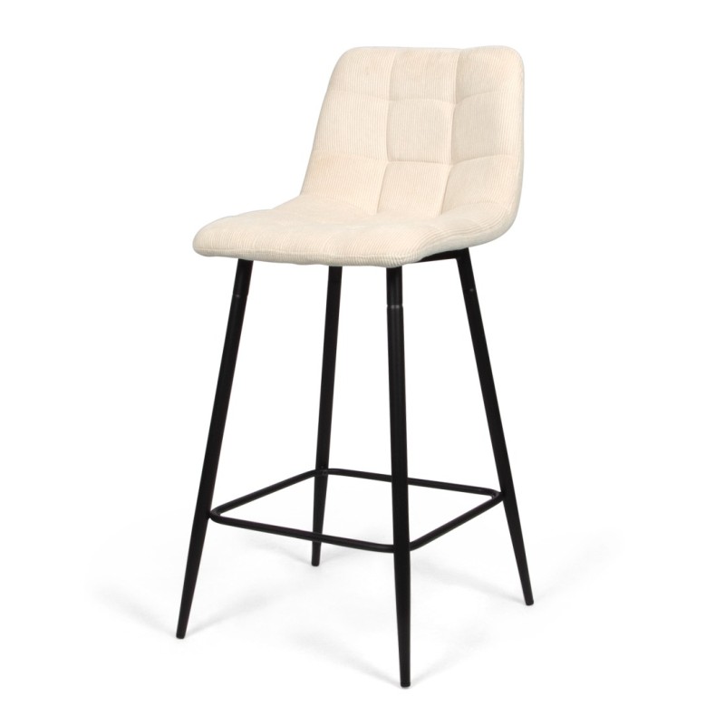 Scaun bar Berlin, metal, material reiat, bej, H.95 cm, MIFU000035-BG