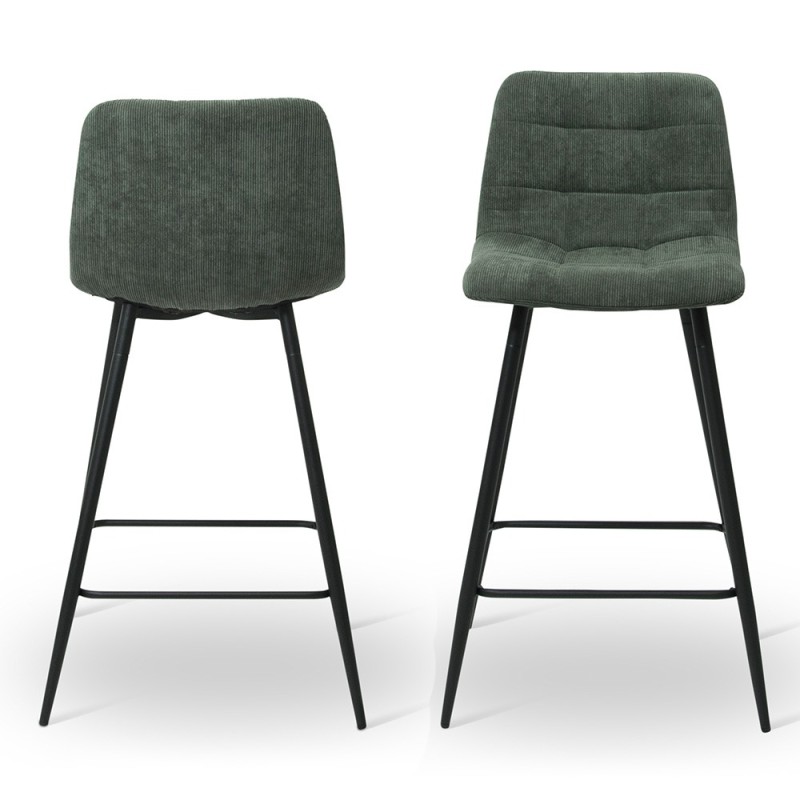 Scaun bar Berlin, metal, material reiat, verde, H.95 cm, MIFU000035-GR