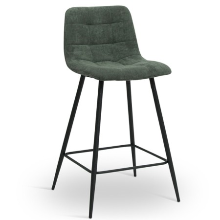 Scaun bar Berlin, metal, material reiat, verde, H.95 cm, MIFU000035-GR