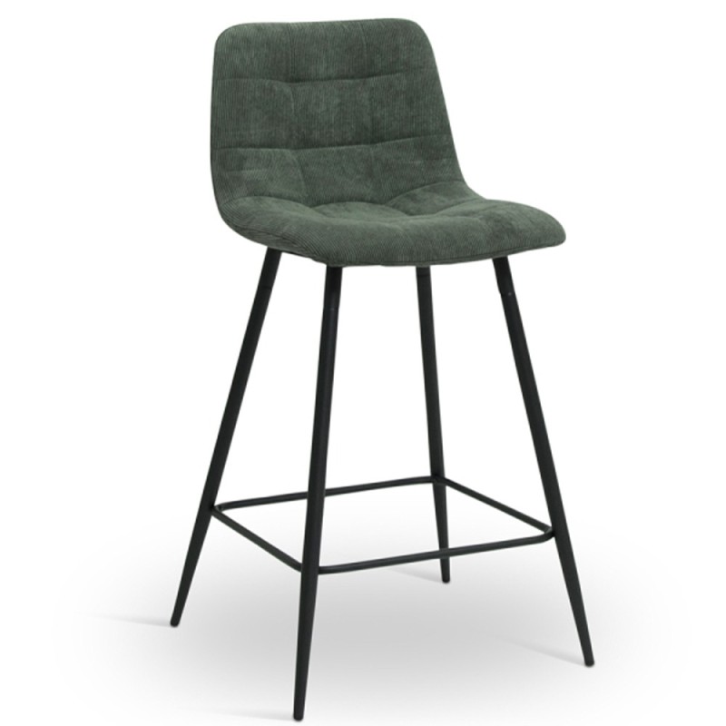 Scaun bar Berlin, metal, material reiat, verde, H.95 cm, MIFU000035-GR