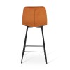 Scaun bar Berlin, metal, catifea, ruginiu-portocaliu, H.95 cm, MIFU000035-OR