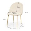 Scaun dining Luxor, metal, poliester, bej, H.78 cm, MIFU000044-BG