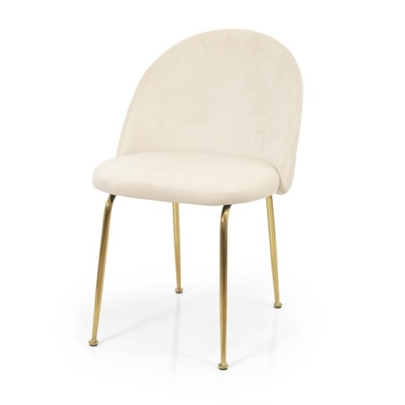 Scaun dining Luxor, metal, poliester, bej, H.78 cm, MIFU000044-BG