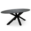 Masa dining Avila, metal, ceramica, neagra, L.180 cm, MIFU000045-BK