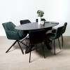 Masa dining Avila, metal, ceramica, neagra, L.180 cm, MIFU000045-BK