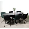 Masa dining Avila, metal, ceramica, neagra, L.180 cm, MIFU000045-BK
