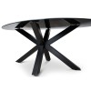Masa dining Avila, metal, ceramica, neagra, L.180 cm, MIFU000045-BK