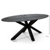 Masa dining Avila, metal, ceramica, neagra, L.180 cm, MIFU000045-BK