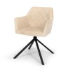 Scaun dining rotativ Malmo, metal, catifea, bej, H.80 cm, MIFU000046-BG