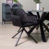 Scaun dining Malmo, metal, catifea, negru, H.81 cm, MIFU000046-BK