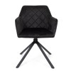 Scaun dining Malmo, metal, catifea, negru, H.81 cm, MIFU000046-BK
