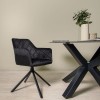 Scaun dining Malmo, metal, catifea, negru, H.81 cm, MIFU000046-BK