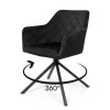 Scaun dining Malmo, metal, catifea, negru, H.81 cm, MIFU000046-BK