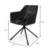 Scaun dining Malmo, metal, catifea, negru, H.81 cm, MIFU000046-BK