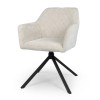 Scaun dining rotativ Malmo, metal, catifea, gri deschis, H.80 cm, MIFU000046-TP